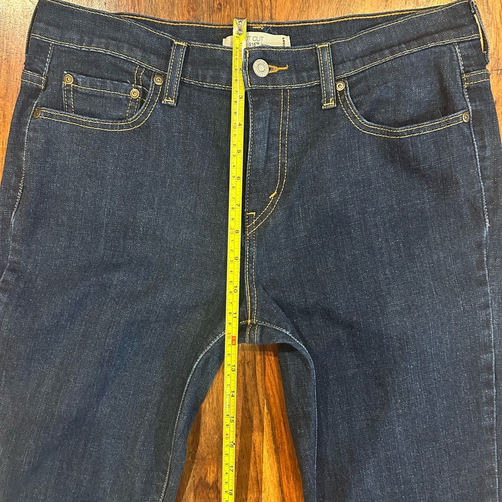 Levi Strauss 515 Bootcut size 10 long Dark Wash Jeans - Picture 8 of 14